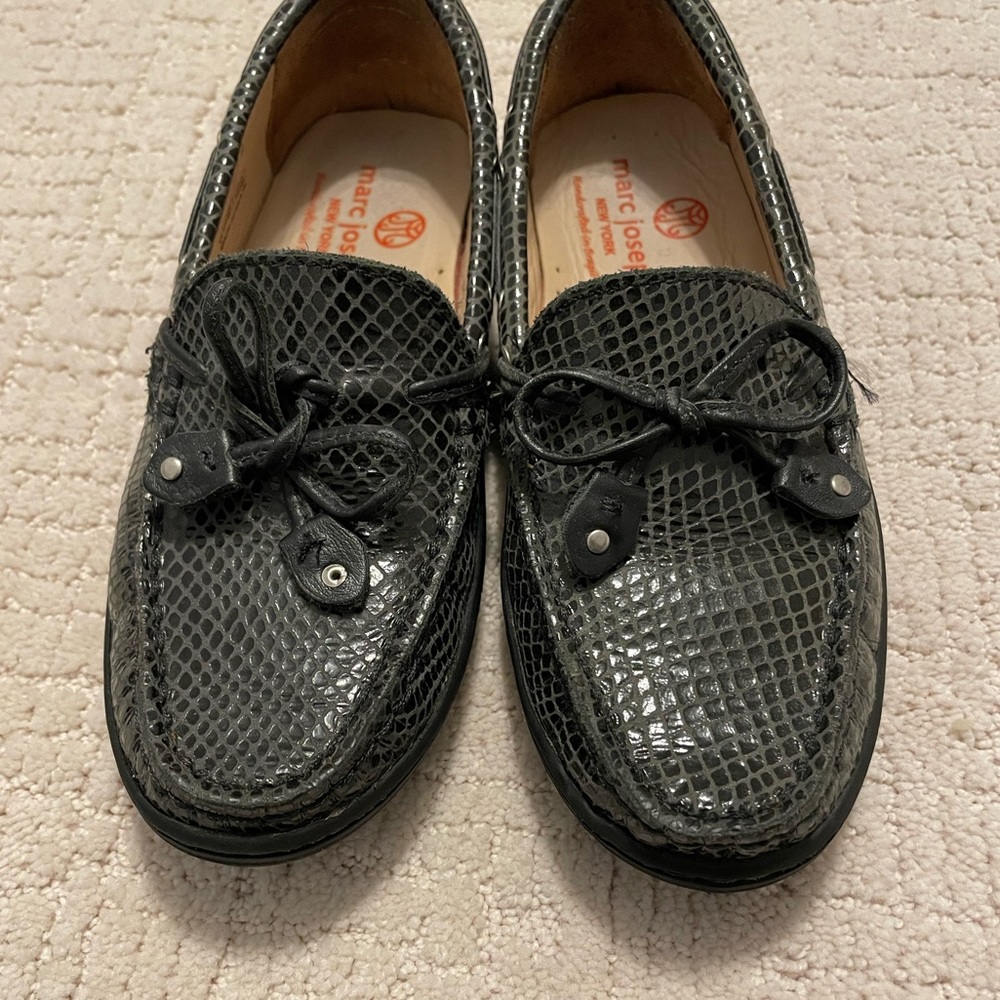 Marc Joseph New York Cypress Hill Kids unisex Leather Loafer in Black Snake sz 1 - Picture 8 of 13